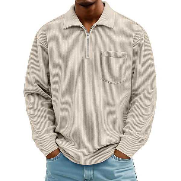 Everyday Ribbed Half-Zip Comfort Sweater