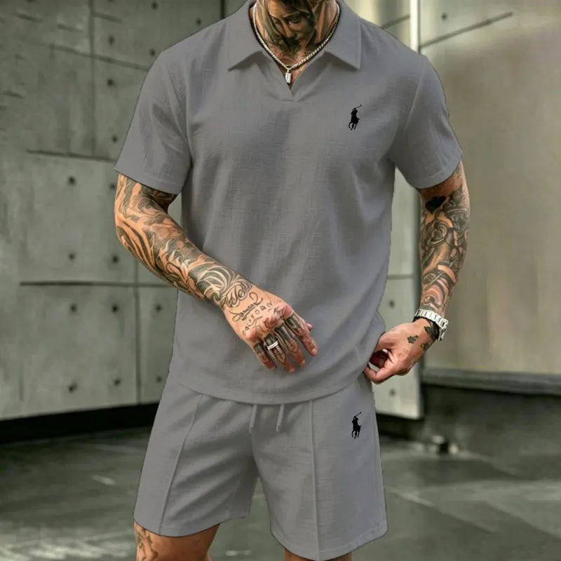 Everyday Linen Polo and Shorts Set