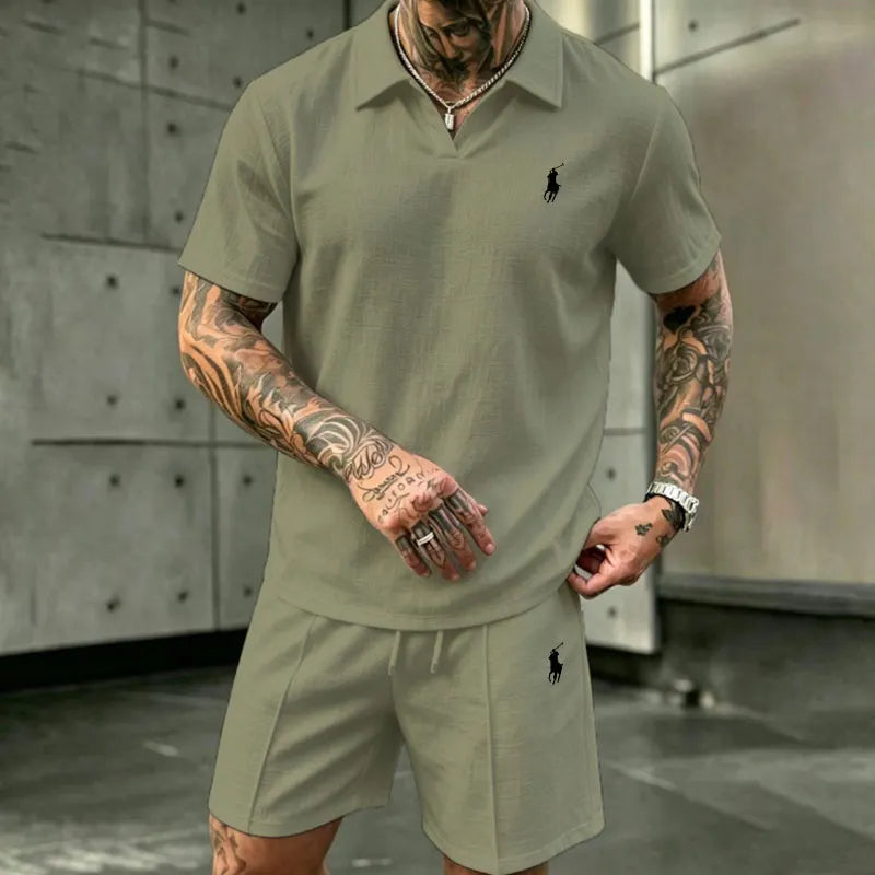 Everyday Linen Polo and Shorts Set