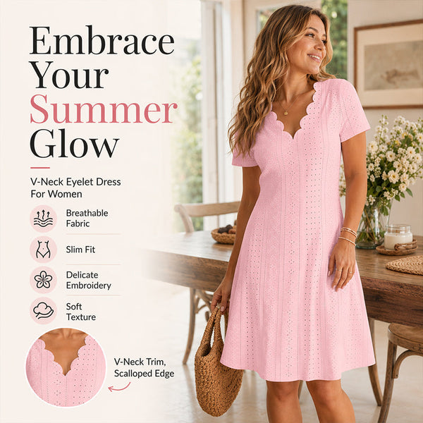 Garden Eyelet V-Neck Dress