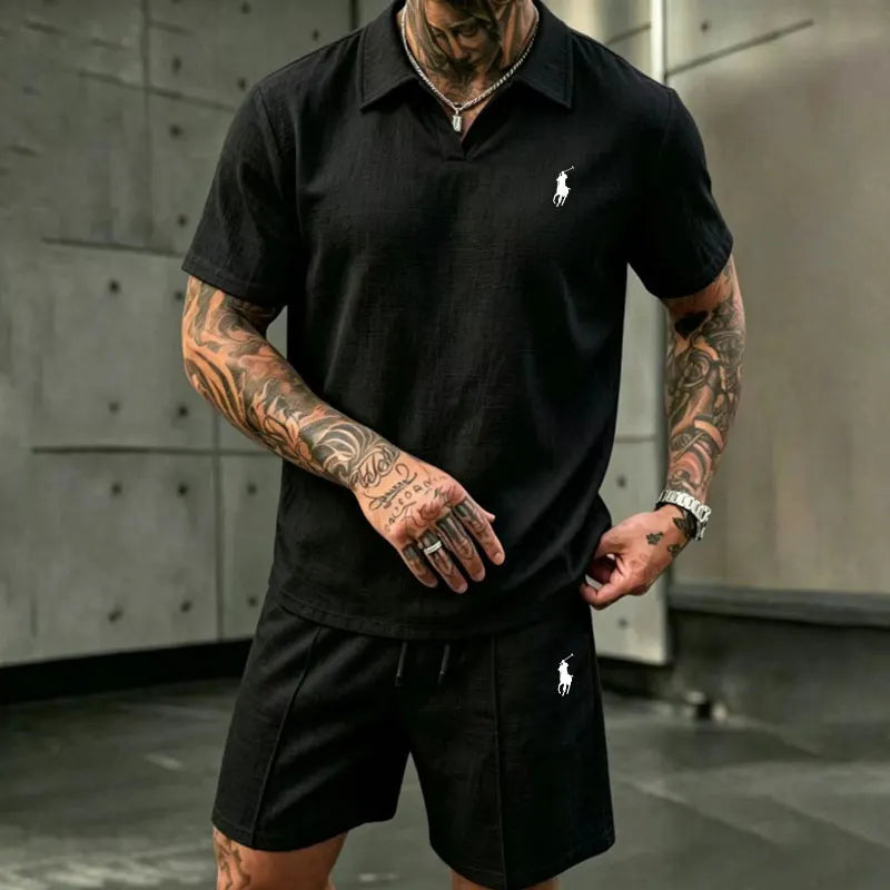 Everyday Linen Polo and Shorts Set