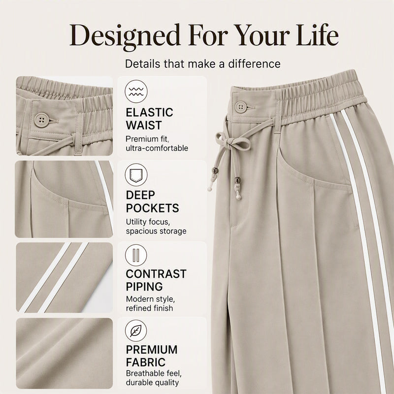 Women's Wide-Leg Drawstring Pants – Casual High-Waisted Relaxed Fit