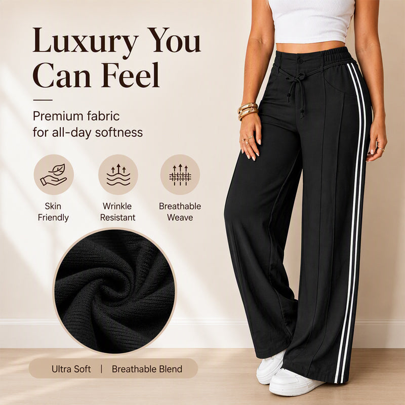 Women's Wide-Leg Drawstring Pants – Casual High-Waisted Relaxed Fit