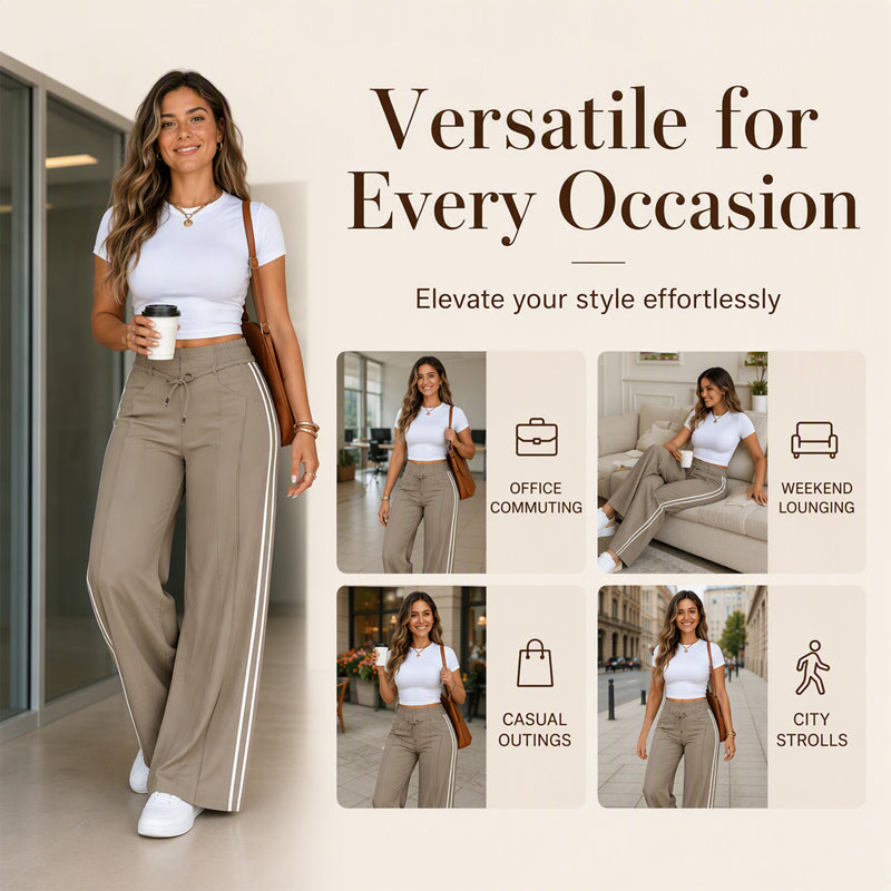Women's Wide-Leg Drawstring Pants – Casual High-Waisted Relaxed Fit