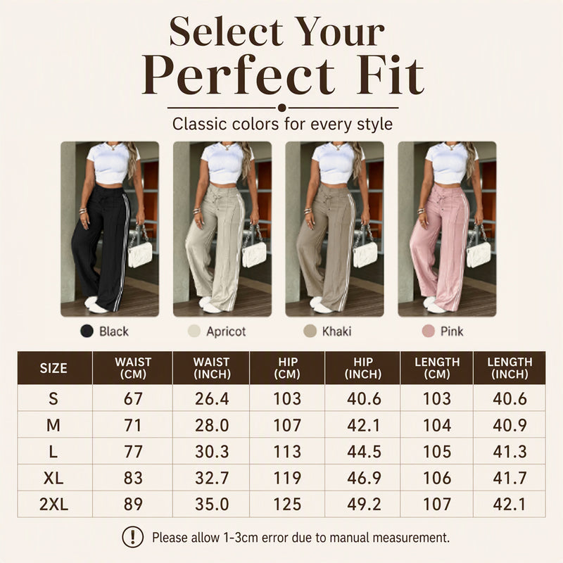 Women's Wide-Leg Drawstring Pants – Casual High-Waisted Relaxed Fit